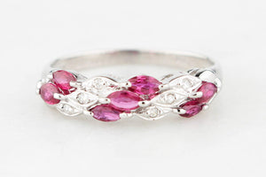 MODERN PLATINUM RUBY & DIAMOND RING