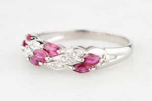 MODERN PLATINUM RUBY & DIAMOND RING