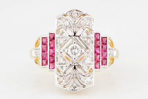 VINTAGE RUBY & DIAMOND RING 18ct GOLD