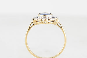 VINTAGE 1.1ct CEYLON SAPPHIRE & DIAMOND RING 18ct GOLD