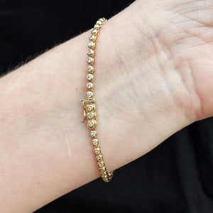 VINTAGE 1ct DIAMOND LINE BRACELET 9ct GOLD