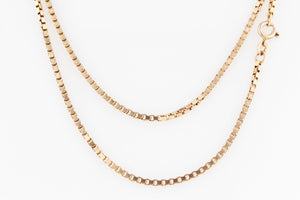VINTAGE ITALIAN BOX LINK CHAIN 9ct GOLD