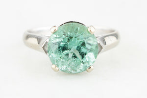 VINTAGE 3ct GREEN TOURMALINE RING IN 14ct GOLD