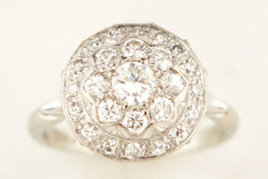 VINTAGE LATE DECO c1930/40’s .65ct DIAMOND RING 18ct WHITE GOLD & PALLADIUM