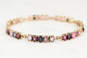 VINTAGE c1970/80 NATURAL 14.80ct SPINEL BRACELET 9ct GOLD