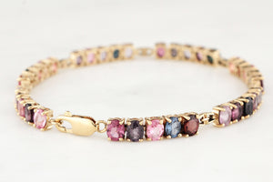 VINTAGE c1970/80 NATURAL 14.80ct SPINEL BRACELET 9ct GOLD