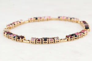 VINTAGE c1970/80 NATURAL 14.80ct SPINEL BRACELET 9ct GOLD