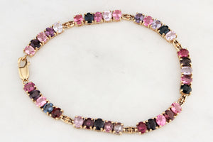 VINTAGE c1970/80 NATURAL 14.80ct SPINEL BRACELET 9ct GOLD