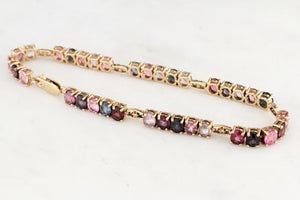 VINTAGE c1970/80 NATURAL 14.80ct SPINEL BRACELET 9ct GOLD