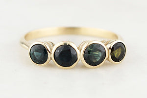 BESPOKE FOUR-STONE SAPPHIRE RING 14ct GOLD