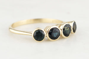 BESPOKE FOUR-STONE SAPPHIRE RING 14ct GOLD