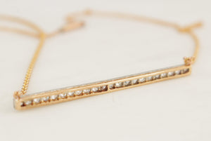 ANTIQUE EDWARDIAN c1900 DIAMOND BAR NECKLACE PLATINUM & 9CT GOLD