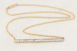ANTIQUE EDWARDIAN c1900 DIAMOND BAR NECKLACE PLATINUM & 9CT GOLD