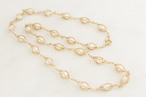 VINTAGE MID CENTURY c1970’s PEARL 9ct GOLD NECKLACE