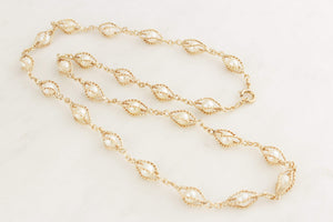 VINTAGE MID CENTURY c1970’s PEARL 9ct GOLD NECKLACE