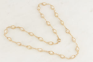 VINTAGE MID CENTURY c1970’s PEARL 9ct GOLD NECKLACE