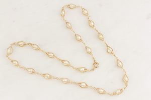 VINTAGE MID CENTURY c1970’s PEARL 9ct GOLD NECKLACE