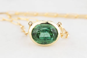 BESPOKE 12ct TOURMALINE NECKLACE 14ct YELLOW GOLD