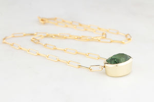 BESPOKE 12ct TOURMALINE NECKLACE 14ct YELLOW GOLD