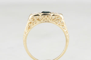 BESPOKE SAPPHIRE & DIAMOND RING 14ct GOLD