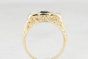 BESPOKE SAPPHIRE & DIAMOND RING 14ct GOLD