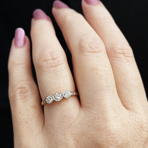 ANTIQUE EDWARDIAN DIAMOND TRILOGY 18ct GOLD & PLATINUM