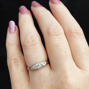 ANTIQUE EDWARDIAN FIVE STONE DIAMOND RING 18ct GOLD