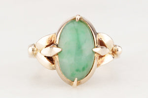 VINTAGE c1940's JADE RING 14ct GOLD