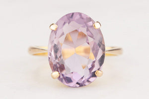 VINTAGE 7.2ct ROSE DE FRANCE AMETHYST COCKTAIL RING 14ct GOLD