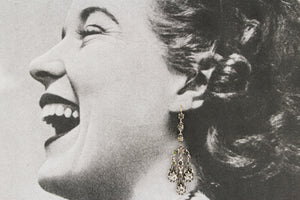 ANTIQUE GEORGIAN PASTE EARRINGS c1820 SILVER & 9ct ROSE GOLD