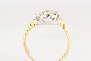 ANTIQUE VICTORIAN 1898 DIAMOND CLUSTER RING 18ct GOLD