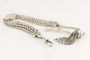 ANTIQUE VICTORIAN c1880 SILVER ALBERTINA BRACELET