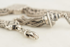 ANTIQUE VICTORIAN c1880 SILVER ALBERTINA BRACELET