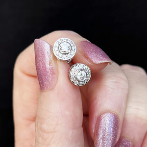 MODERN .58ct DIAMOND STUD EARRINGS 18CT WHITE GOLD