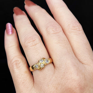VINTAGE OLD CUT DIAMOND RING 18ct GOLD