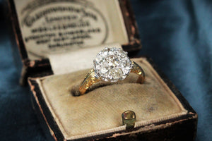 ANTIQUE VICTORIAN 1898 DIAMOND CLUSTER RING 18ct GOLD