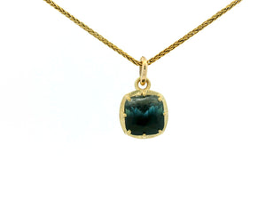 BESPOKE BI-COLOUR TEAL TOURMALINE 9CT GOLD