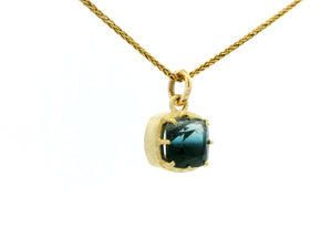 BESPOKE BI-COLOUR TEAL TOURMALINE 9CT GOLD