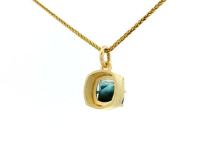 BESPOKE BI-COLOUR TEAL TOURMALINE 9CT GOLD