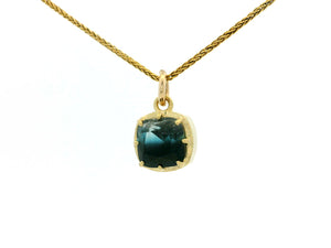 BESPOKE BI-COLOUR TEAL TOURMALINE 9CT GOLD