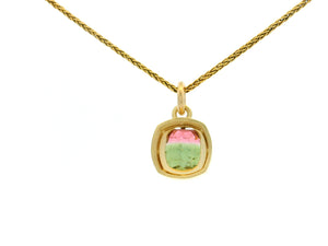 BESPOKE CUSHION CUT WATERMELON TOURMALINE 10CT GOLD