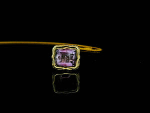 ANTIQUE VICTORIAN AMETHYST INTAGLIO FOB SEAL 9ct GOLD