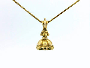 ANTIQUE VICTORIAN AMETHYST INTAGLIO FOB SEAL 9ct GOLD