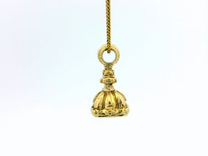 ANTIQUE VICTORIAN AMETHYST INTAGLIO FOB SEAL 9ct GOLD