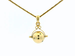 ANTIQUE EDWARDIAN DIAMOND SPINNING GLOBE PENDANT 9ct GOLD