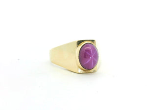 MID-CENTURY STAR RUBY RING 9ct GOLD