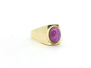 MID-CENTURY STAR RUBY RING 9ct GOLD