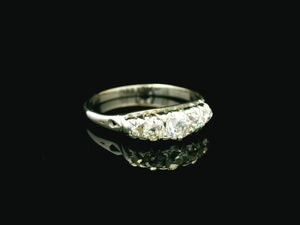 ANTIQUE EDWARDIAN FIVE STONE DIAMOND RING 18ct GOLD