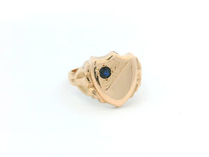 ANTIQUE AUSTRALIAN SAPPHIRE SHIELD SIGNET 9ct GOLD