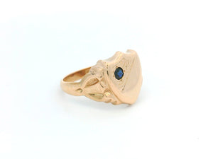 ANTIQUE AUSTRALIAN SAPPHIRE SHIELD SIGNET 9ct GOLD